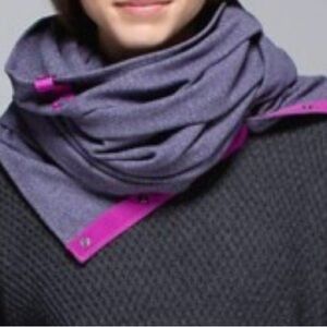Lululemon Vinyasa Scarf made from Light Luon or Rulu fabric. Purple and pink.